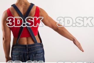Arm moving blue jeans red singlet of Rebecca 0007